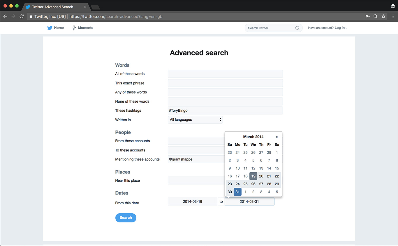 Twitter’s Advanced Search